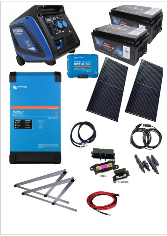 Hyttestrøm Kraftpakke 12V/230V – Komplett energipakke 7,68 kWh