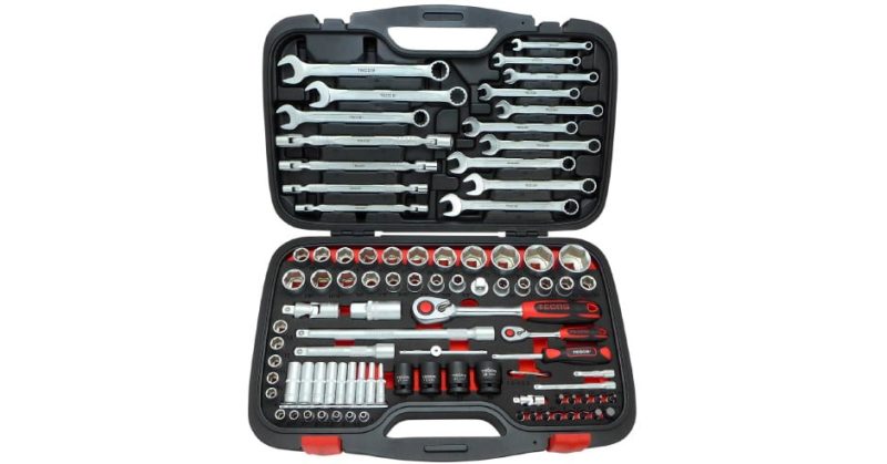 Tecos T-2094 Pipesett 94 deler – 1/2" + 1/4" i koffert