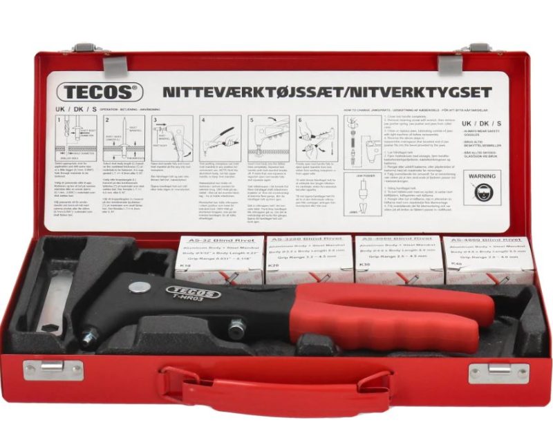 Tecos HR03 Nagletangsett – 180 nagler, 2,4–4,8 mm