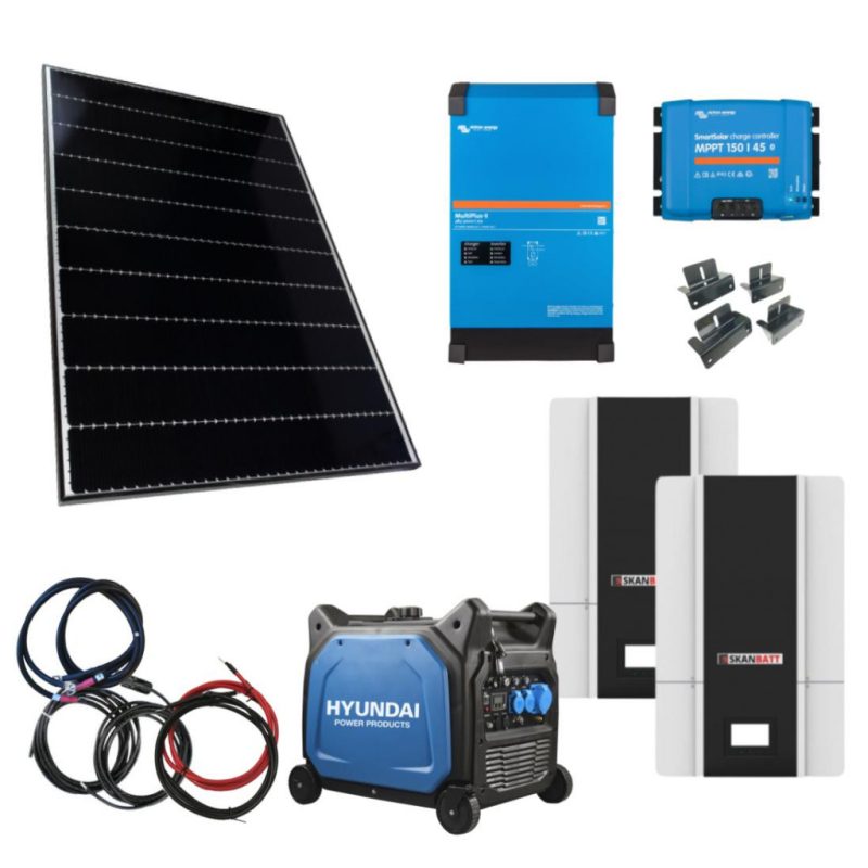 Hyttestrømpakke – Aggregat, solceller og litium-batterier (off-grid)
