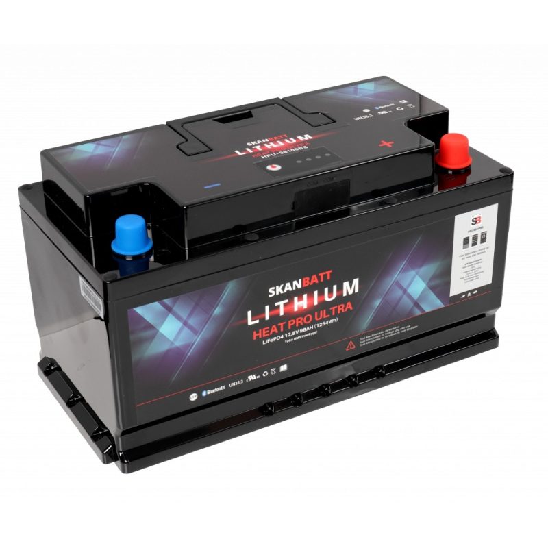 Skanbatt Lithium Heat Pro Ultra 12V 98Ah – Bobilbatteri med varmefolie og CAN Bus