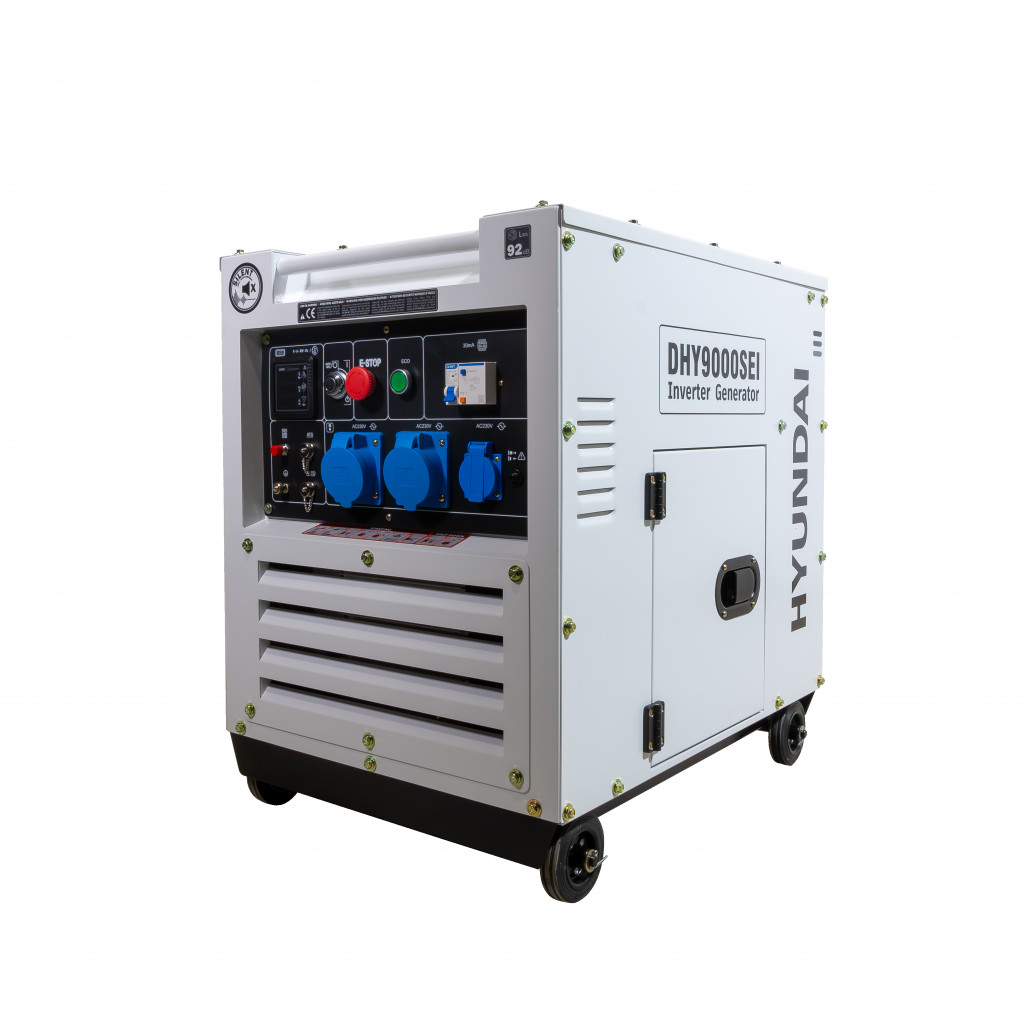 HYUNDAI DHY9000SEi Diesel Inverter Strømaggregat 6500W - Elektrisk start - Forvarming - ATS