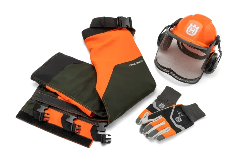 Husqvarna Functional Vernesett – Lårings, hansker og hjelm